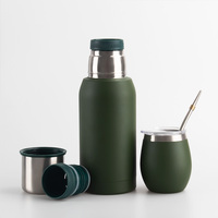 Ensemble cadeau personnalisé 8oz/12oz/25oz Ensemble de gourde à yerba mate Ensemble de tasse et de thermos à yerba mate Ensemble de thermos à yerba mate