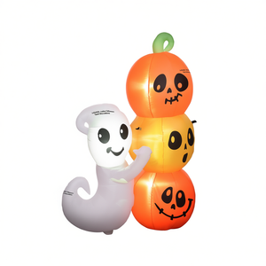 Decorazione Gonfiabile di Halloween per Giardino: Fantasma e Zucche in PVC per Esterni - Product Image 1