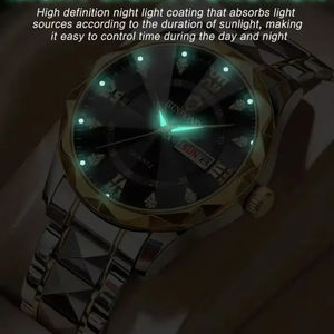 Montre-bracelet tendance pour homme BINBOND 2521 2026, bracelet en acier et cuir, calendrier lumineux, montre à quartz pour couple - Product Image 4
