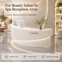 Réception pour salon de coiffure crème de forme ronde sur mesure Bureau de réception de forme ronde futuriste