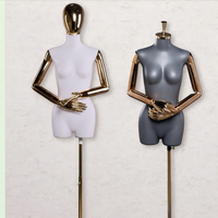 Mannequin demi-corps femme articulé électroplaqué pour vitrine, présentation de vêtements et de robes de mariée