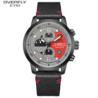 EYKI Montres-bracelets élégantes pour hommes Montre de sport à quartz avec bracelet en cuir Montre pour étudiants pour garçons