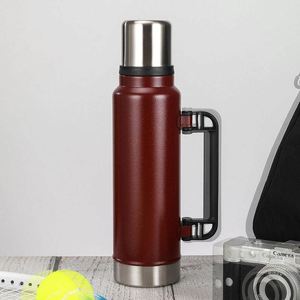 Botella de Agua de Acero Inoxidable de 1L, 1.4L, 1.9L, Botella Térmica de Doble Pared con Aislamiento al Vacío y Asa, Duradera - Product Image 3