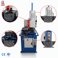 Scie circulaire semi-automatique hydraulique MC-425NC en acier inoxydable et acier au carbone pour la coupe de tuyaux à 45 degrés