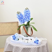 Bunga Hyacinth Buatan Sentuhan Lembut Melembapkan Batang Hyacinth Palsu Realistis untuk Dekorasi Rumah Rangkaian Pernikahan
