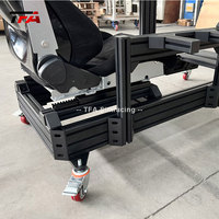 de conducción de coche con soporte de monitor único, kit de simulación de carreras de extrusión de aluminio negro, 4080