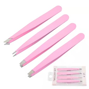 Pincettes <span class=keywords><strong>à</strong></span> sourcils, 4 pièces, pinces <span class=keywords><strong>à</strong></span> épiler, en acier inoxydable, <span class=keywords><strong>pour</strong></span> l'épilation - Product Image 1
