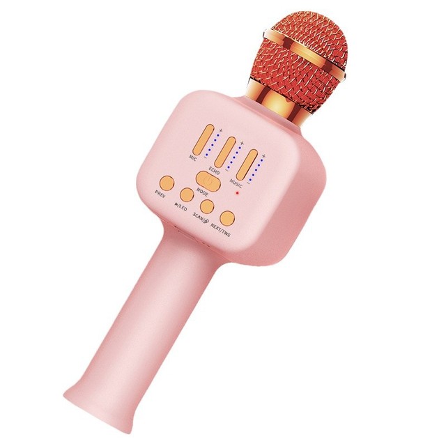 Factory Direct Supply Integrated Karaoke Handheld Wireless BT Cardioid Polar Condenser Plastic LED Lights Microphone USB