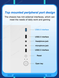 Boîtier PC <span class=keywords><strong>Gamer</strong></span> Mid-Tower en Acier MicroATX <span class=keywords><strong>Gamer</strong></span>-X avec Fenêtre Latérale, Ports USB 3.0 et Type-C - Nouveau Design Populaire en Stock - Product Image 3