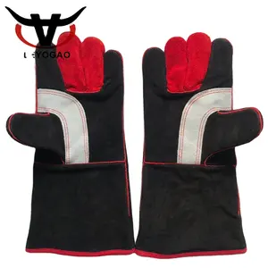 Guantes de cuero para barbacoa, resistentes al calor, para el hogar