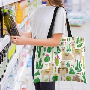 Reusable Shopping Bag Printing Custom Eco Recycled Rpet Bag Heat Transfer Shopping Bags Large Green Bag