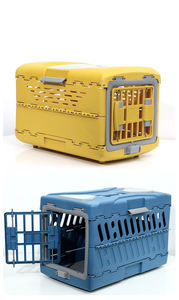 Cage pour animaux de compagnie aérienne pliante portable de luxe confortable et respirante en plastique maille bouton pression caisse pliable pour chien pour voyage en voiture - Product Image 4