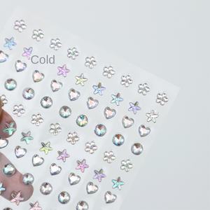 Autocollants holographiques 3D en forme <span class=keywords><strong>de</strong></span> cœur et d'étoile en strass, décalcomanie <span class=keywords><strong>de</strong></span> <span class=keywords><strong>tatouage</strong></span> sexy en cristal et diamant pour les cheveux, les yeux et le visage. - Product Image 3