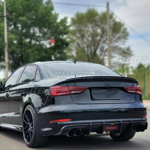 สปอยเลอร์หลัง ABS สำหรับรถยนต์ Audi A3 S3 Sedan ปีกหลังสีดำและสีขาว รุ่นปี 2014 2015 2016 2017 2018 2019 - Product Image 3