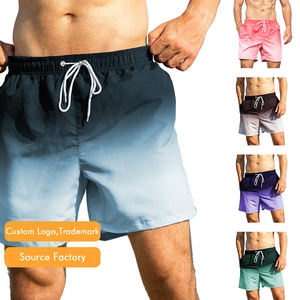 Bañador de talla grande personalizado con estampado degradado para hombre, pantalones cortos de playa sueltos, venta al por mayor, calzoncillos bóxer para nadar - Product Image 1