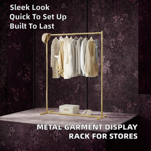 Exhibidor de Ropa Metálico Moderno, Exhibidor de Ropa Independiente con Estantes para Tiendas Minoristas, Boutiques y Salas de Exhibición - Product Image 2