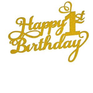 Spot Supply Gold Paper Topper para tarta de <span class=keywords><strong>feliz</strong></span> <span class=keywords><strong>cumpleaños</strong></span> Kids 10th 18th 30th Adult Cupcake Pastelería Decoración Glitter Number Cake Topper - Product Image 6