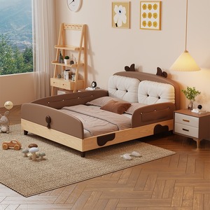 Letto per Bambini in Legno Massello di Alta Qualità, Moderno <span class=keywords><strong>e</strong></span> Semplice, con Sponda di Sicurezza, Letto Singolo per Ragazzi <span class=keywords><strong>e</strong></span> Ragazze - Product Image 2