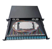 Panel Patch Suplai Luar Ruangan Teroptimasi 24 Core OTB FTTH ST LC SC FC 19-inci untuk Pemasangan di Dinding/Rak untuk Kotak Terminal Serat Optik