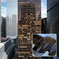 Película Arquitectónica Autoadhesiva de Bronce para Ventanas, Decorativa, con Control Solar, para Vidrio de Edificios, con 92% de Rechazo de Rayos UV, para Cocina