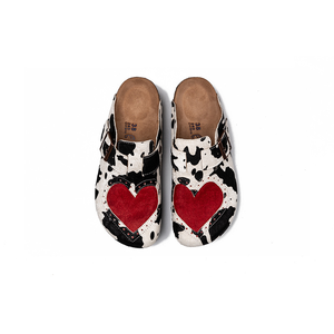 XINZI RAIN Pantoufles unisexes personnalisées en liège avec broderie en cuir véritable imprimé vache <span class=keywords><strong>Mohair</strong></span> pour hommes et femmes taille 35-45 - Product Image 3
