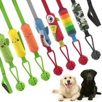 Jouet pour chien résistant aux morsures, balle à nœuds, corde à tirer, jouet interactif qui couine pour l'entraînement et les jeux du chien