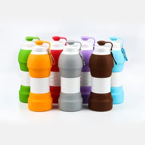 Foldable Outdoor Sports Silicone Water Bottles Custom Logo Kids Collapsible Bottle Reusable Hygiene Folding water bottle