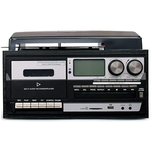 Tocadiscos Retro 10 <span class=keywords><strong>en</strong></span> 1 con Reproductor de CD BT, Radio <span class=keywords><strong>FM</strong></span>, Gramófono Vintage, Centro de Música Todo <span class=keywords><strong>en</strong></span> Uno y Decoración para Sala de Estar - Product Image 4