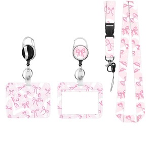 Wholesale horizontal and vertical card <b>holders</b>, <b>ID</b> card <b>holders</b>, double-layer bow tie straps, 360-degree rotating anti-loss - Product Image 5
