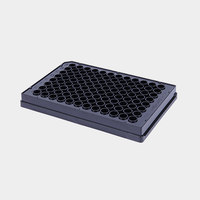Plaques ELISA à fond plat blanc/noir à 96 puits, microplaques stériles Gamma pour laboratoire médical