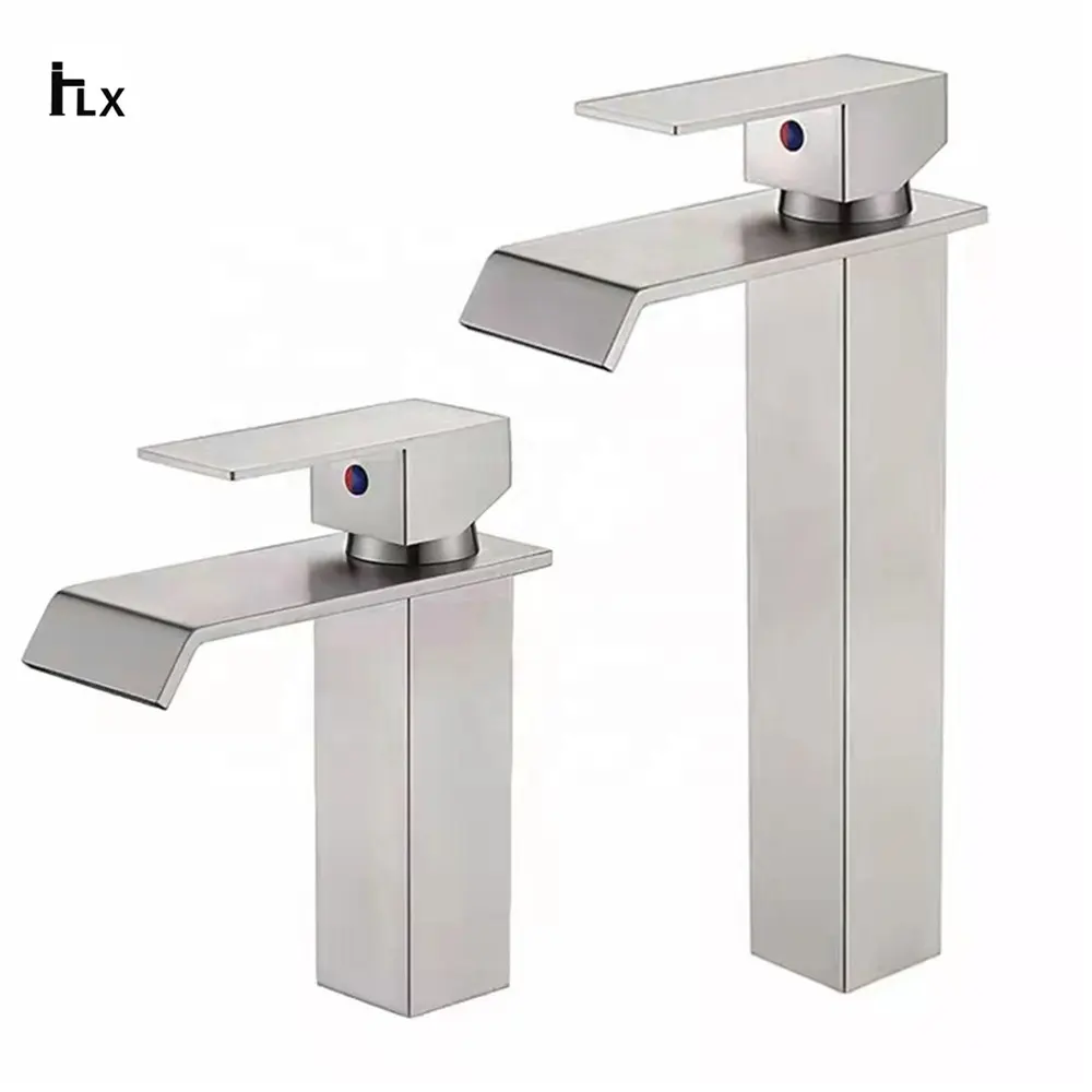 SUS304 luxury single lever taps modern water mixer tap brushed gold bathroom faucet for basin wash sink