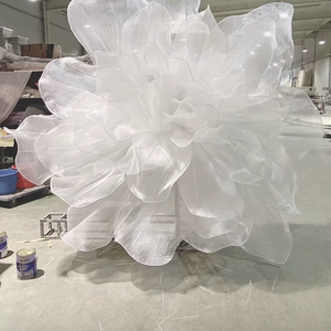 Ifg Tùy Chỉnh 2.3*1.2M Organza Trắng Nhân Tạo Cánh Hoa Vải Trang Trí Hoa Cho Đám Cưới Sân Khấu Cửa Sổ Hiển Thị - Product Image 5