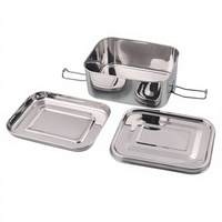 Boîte à lunch bento rectangulaire durable en acier inoxydable avec compartiments, design étanche réglable, fraîcheur classique garantie