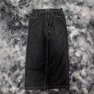 <span class=keywords><strong>Jeans</strong></span> Moda Streetwear da Uomo con Ricamo Lettere, Stile Americano Harajuku, <span class=keywords><strong>Nuovi</strong></span> Pantaloni a Gamba Larga, Hip Hop Retrò, Casual, per Coppie - Product Image 2