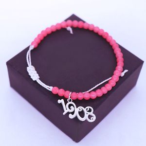 Nieuwe Ontwerp Handgemaakte Gevlochten Lederen Parel Griekse Letter Delta Zeta Phi Beta <span class=keywords><strong>Sorority</strong></span> Broederschap Armband Voor Vrouwen - Product Image 5