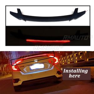 Rear Trunk Spoiler Wing Fits ABS <b>Plastic</b> <b>Primer</b> Lid Wing Spoiler Photoelectric Tail Spoiler <b>For</b> Honda Civic 2016-2019 - Product Image 2