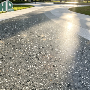 Dalles de terrazzo grises en <span class=keywords><strong>pierre</strong></span> inorganique préfabriquée, aspect marbre moderne, antidérapantes, <span class=keywords><strong>pour</strong></span> la décoration de terrasses extérieures - Product Image 2