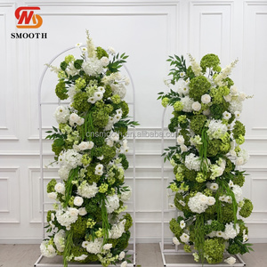 Suave Hortensia verde arreglo de <span class=keywords><strong>flores</strong></span> artificiales telón de fondo de boda flor <span class=keywords><strong>arco</strong></span> roto para decoración de pasillo - Product Image 5