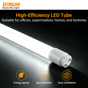 Lámpara <span class=keywords><strong>LED</strong></span> <span class=keywords><strong>T8</strong></span> de Tubo de Vidrio, Redonda y Lineal, 150Lm/w, 9W, 18W, 22W, 2FT, 4FT, 5FT, 230V, G13, FA8, Blanco Lechoso, 3000K, LTL-T8GL - Product Image 1