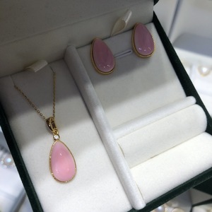 Pink Water Droplet Stud Earrings 12x18mm Natural Conch Shell Gold Edge <b>Fashion</b> <b>Jewelry</b> - Product Image 4