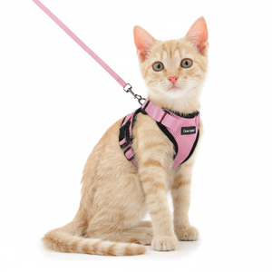 Dooradar Ensemble harnais et laisse pour chat, harnais de gilet de chaton réglable et résistant à l'évasion, pour la marche, contrôle facile, doux et respirant - Product Image 1