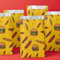 Sachet en papier enduit de cire résistant de qualité alimentaire avec logo personnalisé, doublé de papier sulfurisé, pour boulangerie, snacks, frites, anti-graisse, pour biscuits