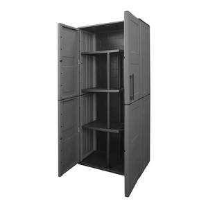 Mobiletto in resina, altezza 68x37x163 cm. Con supporto per scopa. Grigio scuro. - Product Image 3
