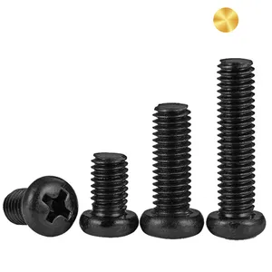 High Quality OEM ODM Carbon Steel Black Zinc Gb818 Cross Pan Head Machine Screw