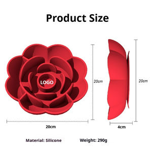 JOYSING 2024 Nuova Ciotola per Cani in Silicone Anti-Ingozzamento, Ciotola da Viaggio per Gatti, Cibo per Animali da Esterno Antispargimento, Impermeabile, Design a Fiore in Materiale Alimentare - Product Image 3