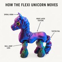 Jouet licorne articulé imprimé en 3D, figurine licorne flexible avec articulations mobiles pour décoration de bureau, cadeau personnalisé OEM