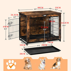 Orta ve Küçük Boy Köpekler İçin Güçlendirilmiş Ahşap Köpek Kafesi, Teddy Köpek Teli Kafesi, Köpek Kulübesi Boyutları Özelleştirilebilir - Product Image 6