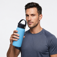 Bouteille d'eau portable Jiahe en acier inoxydable de 350 ml pour étudiants, isotherme sous vide avec paille, large ouverture, sans BPA, pour la randonnée et les activités de plein air