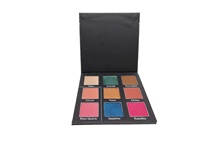 Palette personnalisée multi-teintes haute pigmentation, 9 nuances de blush et d'ombres à paupières, palette en papier imperméable, palette de fards à paupières de luxe en carton