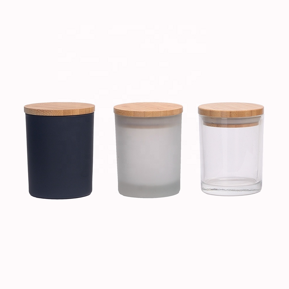 Candle Jar Bamboo Lid Glass Container Bamboo Lids Candle Glass Jar 100g 150g 200g Wooden Lid For Candle Jar